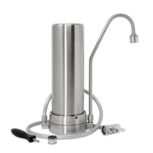 Auftischwasserfilter-Edelstahl