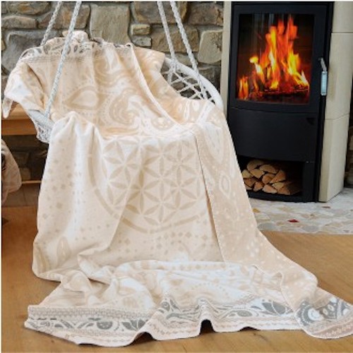 Baumwolldecke-natur-beige